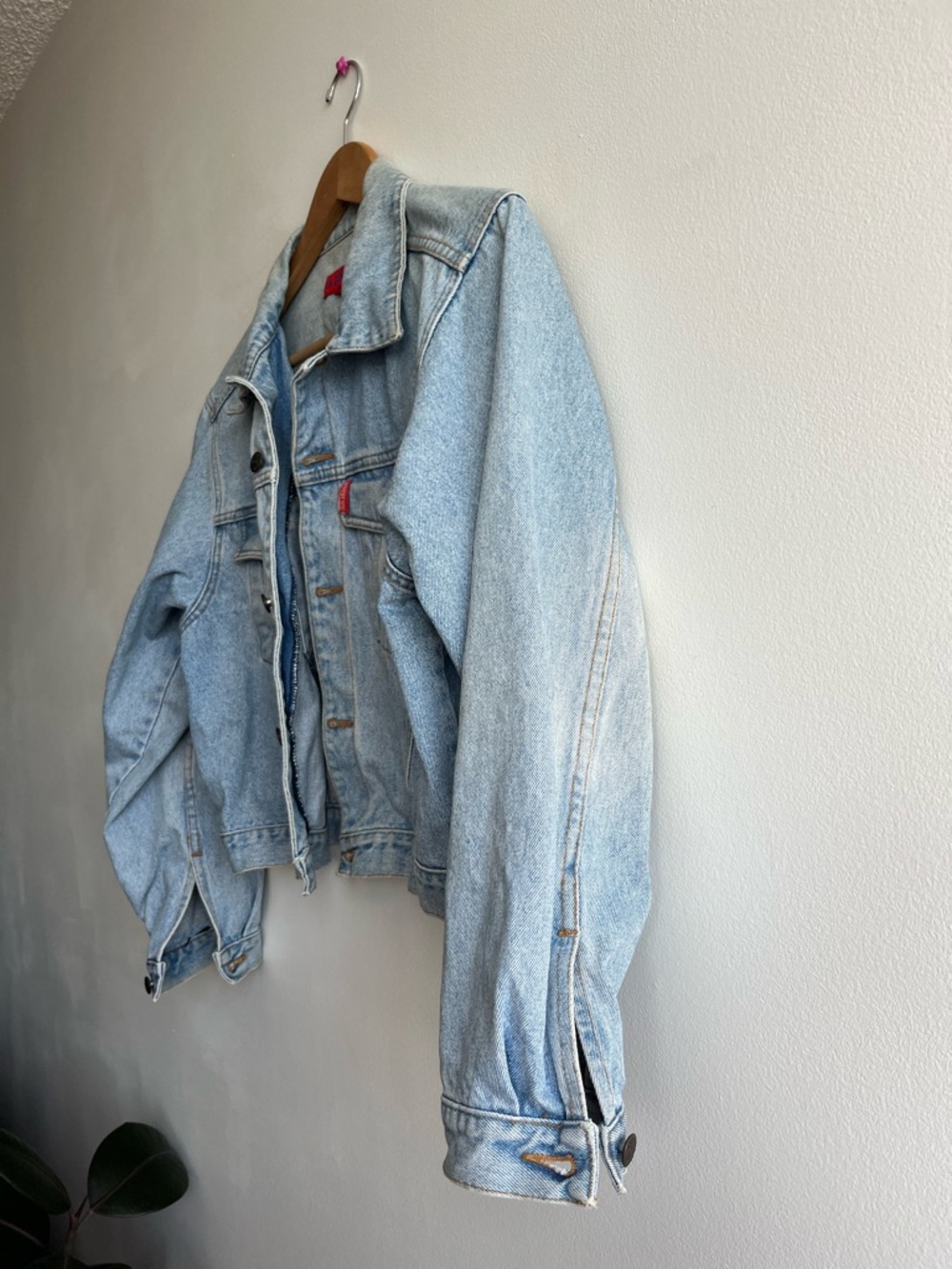 Vintage Embroidered Patch Upcycled Denim Jacket Size Small Oversized - Picture 3 of 8